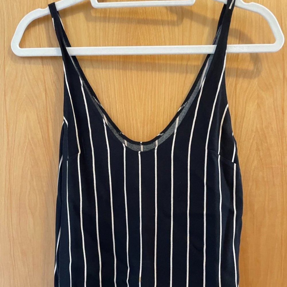 Reformation Black and White Striped Silk Tank/Blouse - Size 0